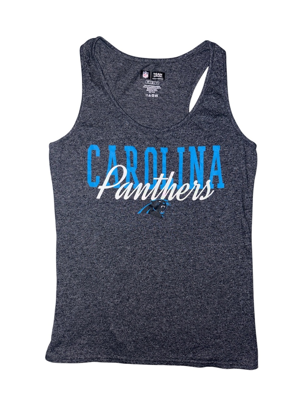 NFL Team Apparel Carolina Panthers Women's Heather Gray Tank Top